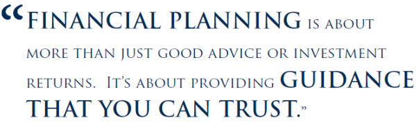 A picture of the words financial planning and trust.